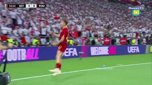 Gol Paulo Dybala en Roma vs. Sevilla. (Video: @vartatico / Twitter)