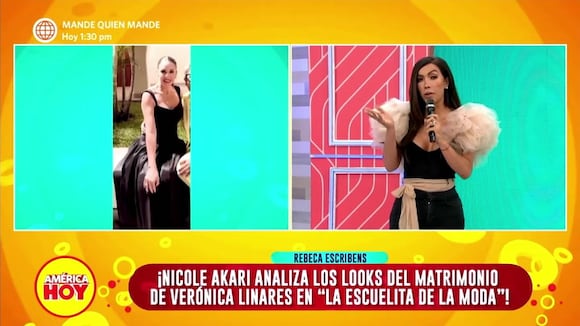 Nicole Akari critica vestido de Rebeca Vestido