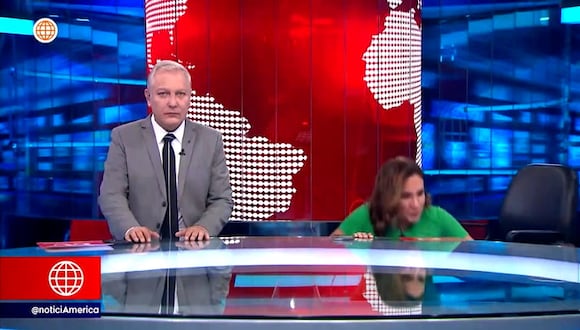 Alvina Ruíz y su desafortunada caída en pleno noticiero EN VIVO