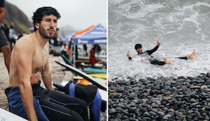 ¡Mostrando abdominales! Sebastián Yatra comparte imágenes surfeando en una playa de Miraflores