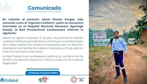 ‘Ingeniero Bailarín’ internado en UCI por complicaciones con el dengue