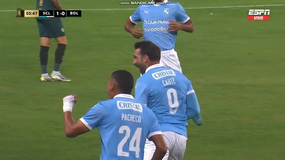 Gol de Martín Cauteruccio para el 1-0 del Sporting Cristal vs. Bolívar, por Copa Libertadores. (Video: ESPN)