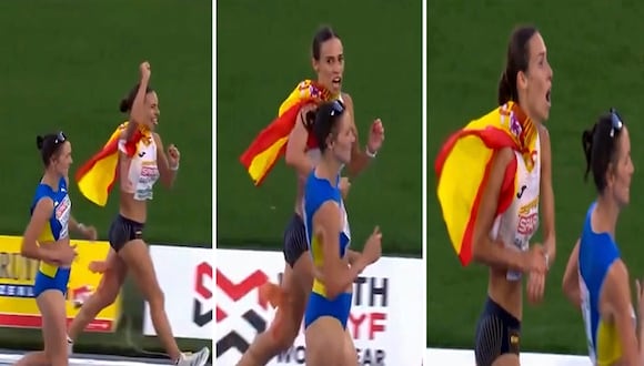 Atleta española celebró antes de tiempo y pierde medalla de bronce a centímetros de la meta