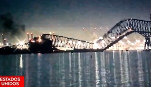 ¡Impactante! El momento en que buque destruye un puente en Baltimore