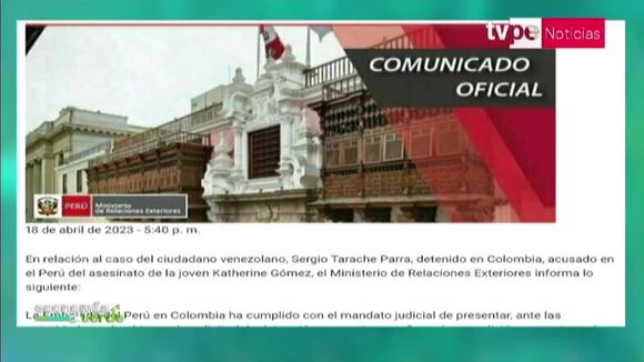 Comunicado de la Cancillería sobre el venezolano Sergio Tarache