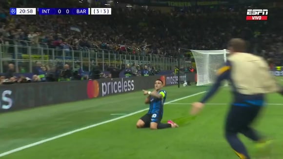 Gol de Lautaro Martínez para el 1-0 de Inter vs. Barcelona. (Video: ESPN)