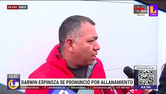 Darwin Espinoza se pronuncia sobre allanamiento a su vivienda. Video: Latina.