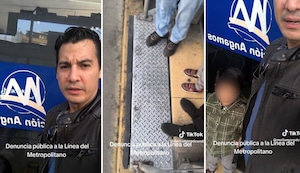 Se hace viral video de hombre atrapado en el borde de la plataforma del Metropolitano con su hijo