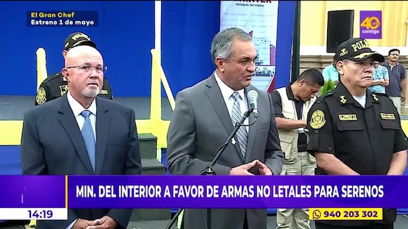 Ministro del Interior a favor de armas no letales para serenos