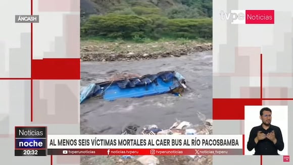 Áncash: al menos 6 víctimas mortales al caer bus al río