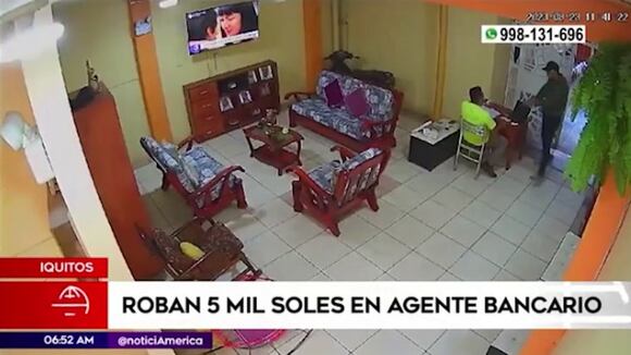 Iquitos: Delincuentes armados robaron 5 mil soles en agente bancario