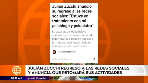Julián Zucchi regresa a las redes sociales