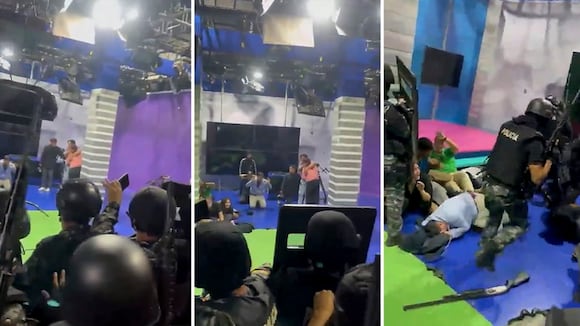 Ecuador: el preciso momento en que capturan a los sujetos que irrumpieron en canal de TV