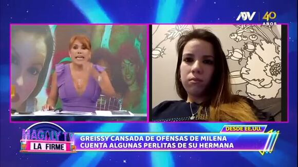 Greissy Ortega dice que Milena Zárate no ataca a Edwin Sierra porque “si se va contra él, le quita la manutención”. (Fuente: ATV)