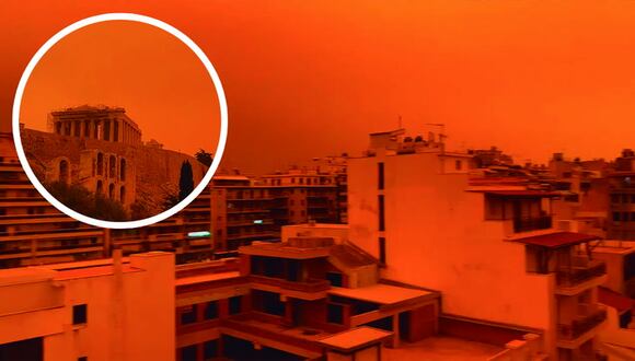 Grecia: Tormenta de arena color naranja asombró a ciudadanos de Atenas | VIDEO