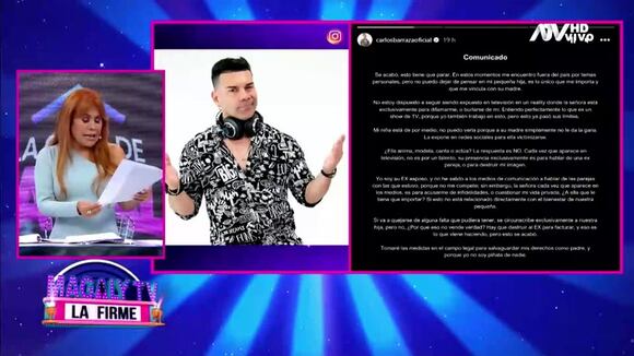 Trome|Magaly Medina sobre el comunicado de Tomate Barraza