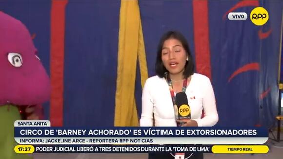 Trome | "Barney achorado" es extorsionado por su circo