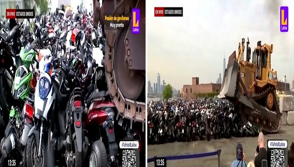 Estados Unidos: Autoridades de Nueva York destruyen más de 200 motos de infractores