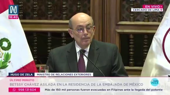 TROME - Betssy Chávez está asilada en la residencia de la embajada de México, según el canciller Hugo de Zela