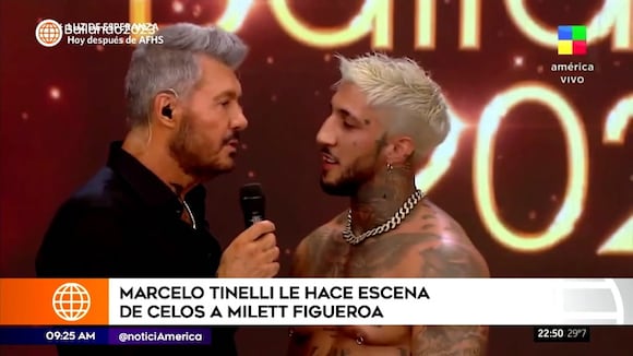 Marcelo Tinelli celoso con bailarín de Milett Figueroa
