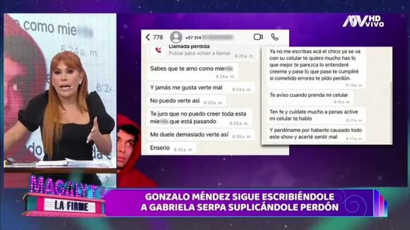 TROME - Gabriela Serpa muestra mensajes que le mandó su ex prófugo: “Por encima mío hay alguien... quiero verte”