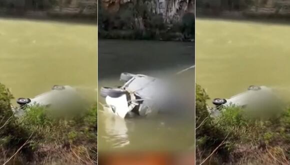 Junín: pareja de esposos fallece tras caída de minivan al río Mantaro
