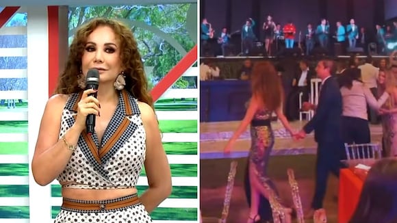 Janet Barboza se luce junto a galán en fiesta