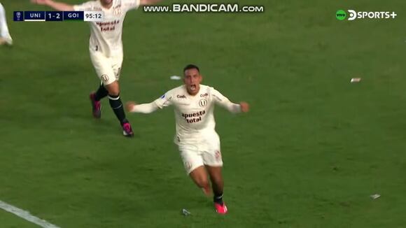 Alex Valera anotó el 2-2 de Universitario vs. Goiás. (Video: DIRECTV Sports)