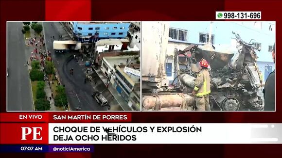 SMP: Choque de vehículos y explosión deja ocho heridos