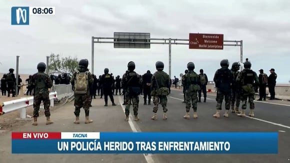 TROME | Policía recibió un piedrazo a causa de los enfrentamientos