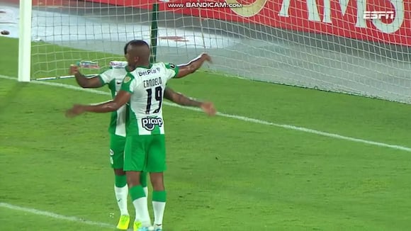 Doblete de Dorlan Pabón para poner el 2-0 de Atlético Nacional ante Melgar. (Video: ESPN)