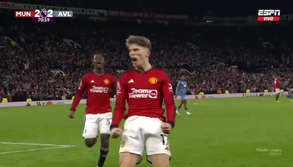 Garnacho anotó un doblete en el 3-2 de Manchester United vs. Aston Villa. (Video: ESPN)