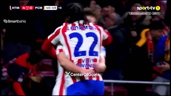 Gol Julián Álvarez, Atlético de Madrid 4-0 Barcelona. (Video: Movistar+)