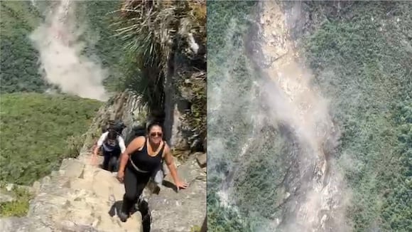 Cusco: Derrumbe de rocas cerca a Machu Picchu es captado por visitantes desde la ciudadela inca.
