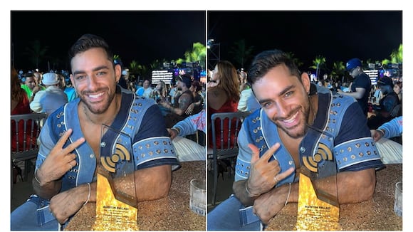 ¡Ganó la casa! Austin Palao se lleva el premio de artista tendencia en los Premios Heat 2023