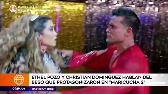 Ethel Pozo y Christian Domínguez comentan su beso