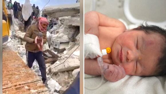 Siria: Rescatan bebé entre escombros