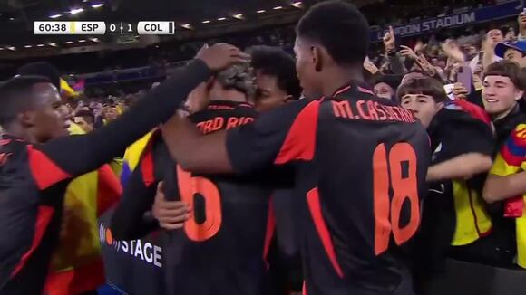 Gol de Daniel Muñoz para el 1-0 de Colombia vs. España. (Video: ESPN)