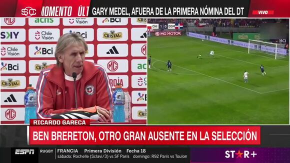 Gareca dejó fuera a Brerenton en convocatoria de Chile. VIDEO: ESPN