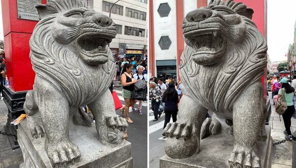 Desconocidos roban esferas de piedra de los Leones Fu en la Calle Capón