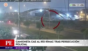 Callao: video del momento en el que camioneta cae al río Rímac tras feroz persecución policial