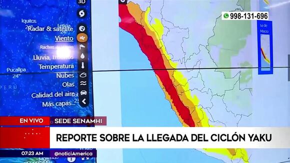 Informe de Senamhi sobre ciclón Yacu