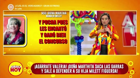 Valeria Piazza le responde a madre de Millet Figueroa