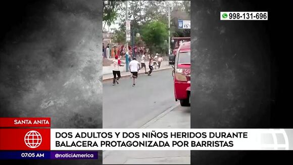 Dos adultos y dos niños heridos durante balacera protagonizada por barristas