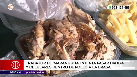 Trabajador de Maranguita intentó ingresar droga camuflada en pollo a la brasa