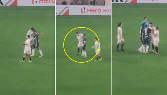 El cruce entre Renzo Garcés y Gustavo Dulanto en el Universitario vs. Alianza Lima
