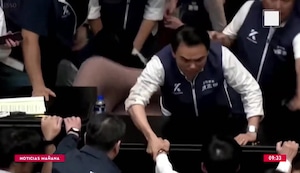 ¡Se agarraron a golpes! Se desató una batalla campal en el congreso de Taiwán