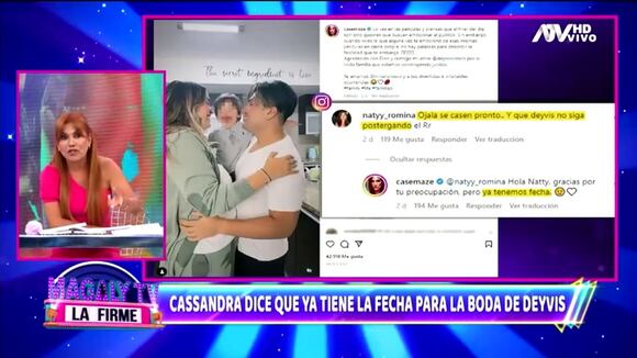 TROME | Magaly luego que Cassandra confirmó que ya tiene fecha de boda con Deyvis Orosco