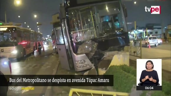 Independencia: accidente de bus Metropolitano