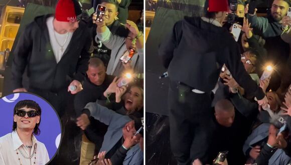 Peso Pluma es criticado por lanzar agua a fanático durante concierto